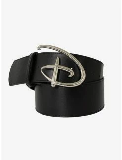 Belts Disney Signature D Logo Silver Vegan Leather Belt
