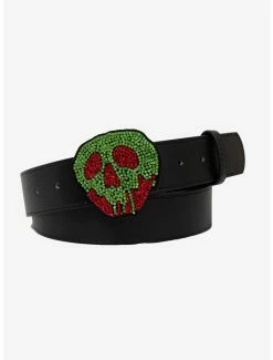 Belts Disney Snow White Poison Apple Rhinestone Buckle Vegan Leather Waist Belt