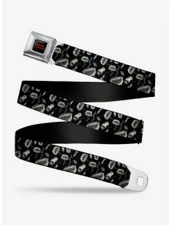 Belts Disney Hocus Pocus Elements Collage Black White Youth Seatbelt Belt