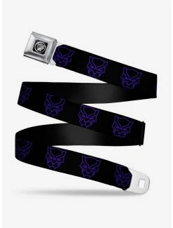 Belts Marvel Black Panther Avengers Icon Outline Black Purple Youth Seatbelt Belt