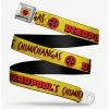 Belts Marvel Deadpool Chimichangas Flames Yellow Black Red Youth Seatbelt Belt
