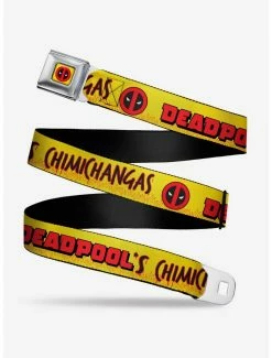 Belts Marvel Deadpool Chimichangas Flames Yellow Black Red Youth Seatbelt Belt