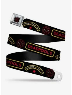 Belts Marvel Deadpool Chimichangas Star Logo Weathered Black Yellow Red Youth Seatbelt Belt