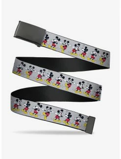 Belts Disney Mickey Mouse Poses Gray Clamp Belt