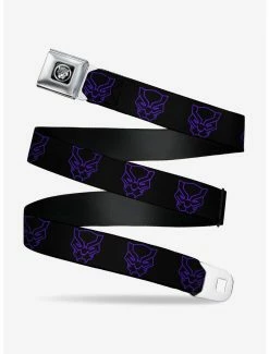 Belts Marvel Black Panther Avengers Icon Outline Black Purple Seatbelt Belt