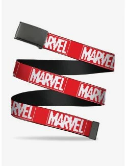 Belts Marvel Brick 8 Bit Logo Red White Clamp Belt