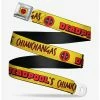 Belts Marvel Deadpools Chimichangas Flames Yellow Black Red Seatbelt Belt