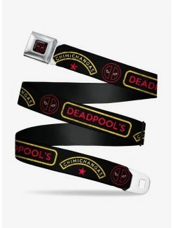 Belts Marvel Deadpools Chimichangas Star Logo Weathered Black Yellow Red Seatbelt Belt
