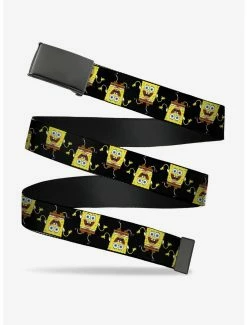 Belts Spongebob Squarepants Wavy Arm Pose Flip Black Clamp Belt