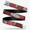 Belts Disney Cruella Rebel Heart Patches Collage Youth Seatbelt Belt