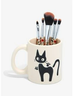 Beauty Loungefly Studio Ghibli Kiki’s Delivery Service Jiji Mug Makeup Brush Set & Holder - BoxLunch Exclusive