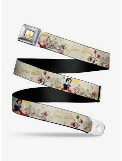 Belts Disney Snow White And The Seven Dwarfs Flowers Yellow Seatbelt Belt