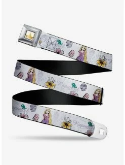Belts Disney Tangled Rapunzel Castle With Pascual Floral Seatbelt Belt