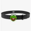 Belts Disney The Muppets Kermit Glitter Enamel Buckle Vegan Leather Belt