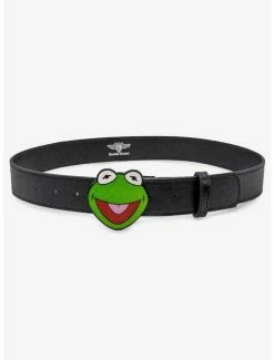 Belts Disney The Muppets Kermit Glitter Enamel Buckle Vegan Leather Belt