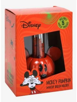 Face Masks Disney Mickey Mouse Jack-O'Lantern Makeup Brush Set & Holder - BoxLunch Exclusive -Calhoun Sales Shop 17774022 av4