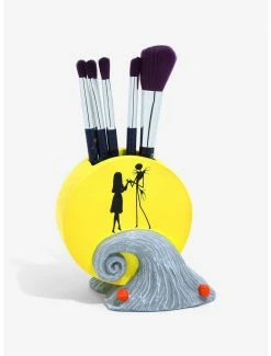 Beauty Disney's The Nightmare Before Christmas Jack & Sally Spiral Hill Makeup Brush Set & Holder - BoxLunch Exclusive