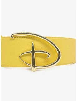 Belts Disney Signature D Logo Gold Buckle Yellow Vegan Leather Belt -Calhoun Sales Shop 20212440 av2